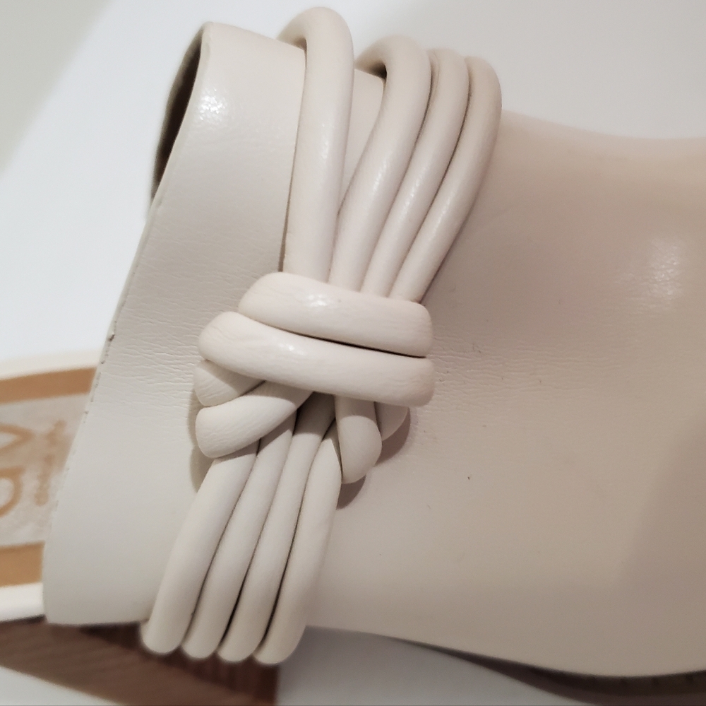 Dolce Vita Tabitha ivory faux leather stacked heel knot accent mule clogs 8.5 - Picture 9 of 15